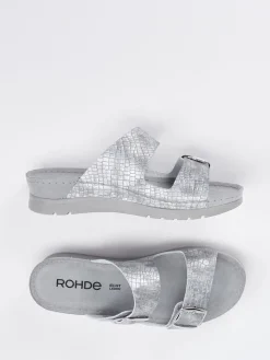 Damen Rohde – Komfort-Pantolette aus geprägtem Leder