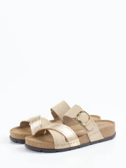 Damen Rohde – Komfort-Pantolette aus Veloursleder beige