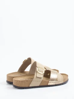 Damen Rohde – Komfort-Pantolette aus Veloursleder beige