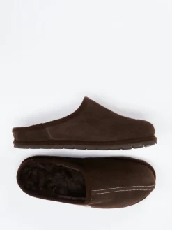 Herren Rohde – Pantoffeln aus Veloursleder Dunkel