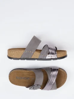 – Pantolette aus Veloursleder in mauve*Rohde New