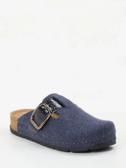 Damen Rohde – Pantoletten aus Filz mit Lackriemen