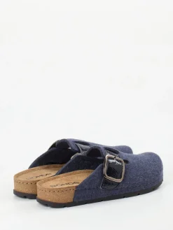 Damen Rohde – Pantoletten aus Filz mit Lackriemen