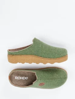 Damen Rohde – Pantoletten aus Filz in Moos