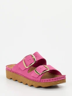 Damen Rohde – Pantoletten aus Nubukleder in Fuchsia