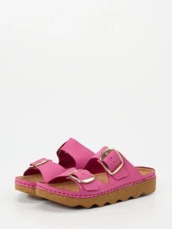 Damen Rohde – Pantoletten aus Nubukleder in Fuchsia