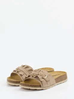 – Pantoletten aus Veloursleder beige*Rohde Outlet