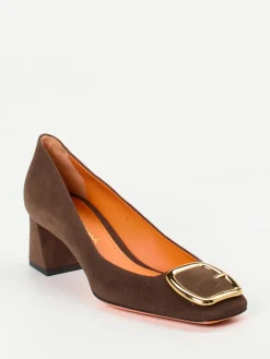 Damen Santoni – Blockabsatz-Pumps aus Veloursleder