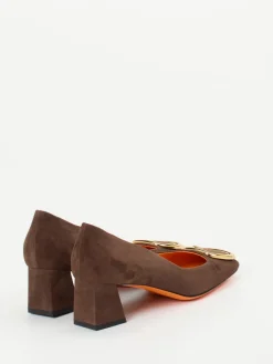 Damen Santoni – Blockabsatz-Pumps aus Veloursleder