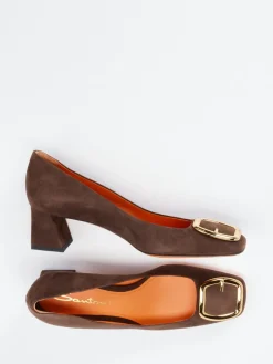 Damen Santoni – Blockabsatz-Pumps aus Veloursleder