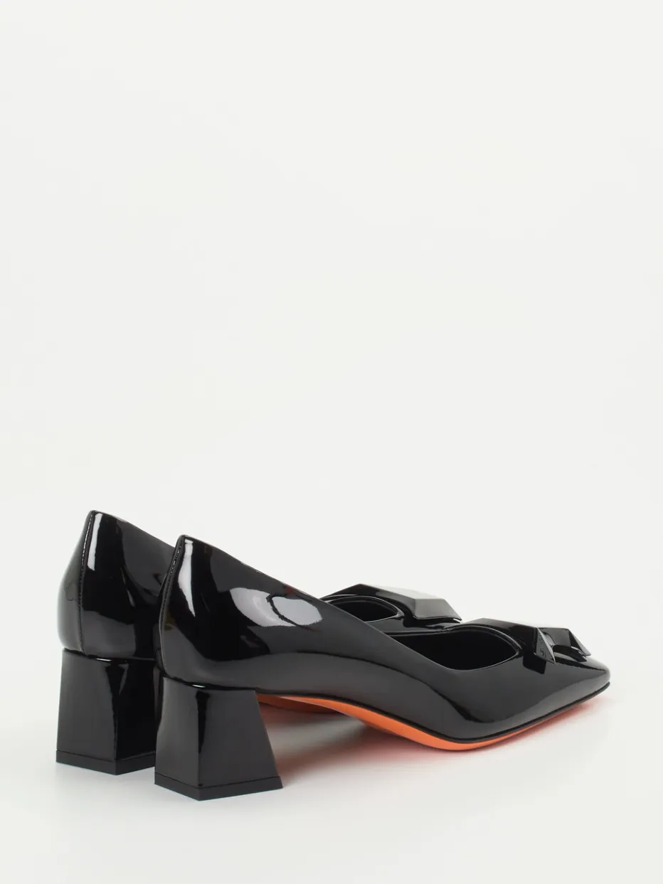 Damen Santoni – Blockabsatz-Pumps aus Lackleder