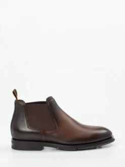 Herren Santoni – Chelsea Boots aus Kalbleder Dunkel