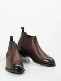 Herren Santoni – Chelsea Boots aus Kalbleder Dunkel