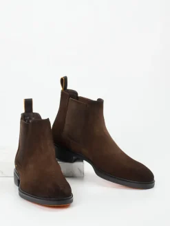– Chelsea Boots aus Veloursleder Dunkel*Santoni
