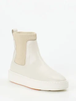 Damen Santoni – Chelsea Stiefelette aus Kalbleder cremeweiß