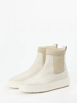 Damen Santoni – Chelsea Stiefelette aus Kalbleder cremeweiß