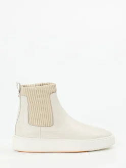 Damen Santoni – Chelsea Stiefelette aus Kalbleder cremeweiß