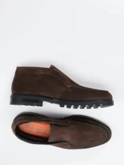 Herren Santoni – Desert Boots aus Veloursleder Dunkel