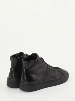 Herren Santoni – High-Top Sneaker aus Kalbleder Schwarz