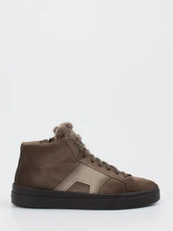 Herren Santoni – High-Top-Sneaker aus Veloursleder