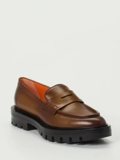– Loafer aus Hochglanzleder in*Santoni Sale