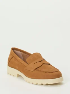 Damen Santoni – Loafer aus Kalbleder in Cognac