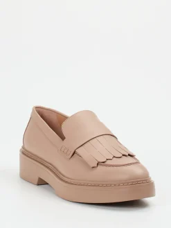 Damen Santoni – Loafer aus Lammleder in Rosébeige