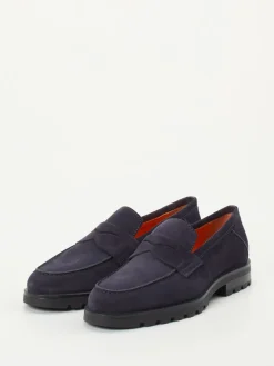 – Loafer aus Veloursleder Dunkel*Santoni