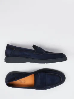 – Loafer aus Veloursleder Dunkel*Santoni