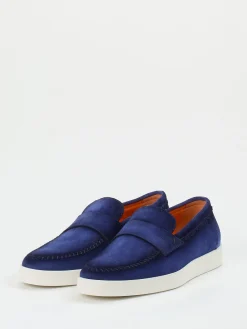 Herren Santoni – Loafer aus Veloursleder in Royal