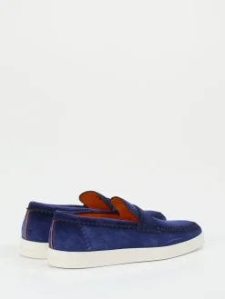 Herren Santoni – Loafer aus Veloursleder in Royal