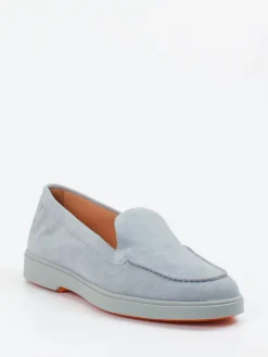 Damen Santoni – Loafer aus Veloursleder in Eis