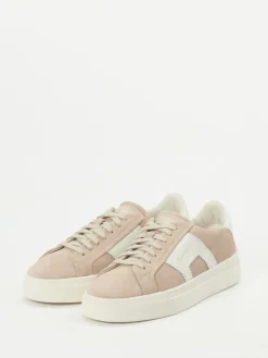 – Low-Top Sneaker aus Veloursleder Sandbeige*Santoni Hot