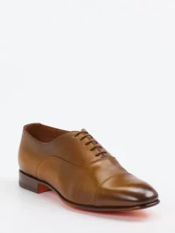 Herren Santoni – Oxford-Schnürschuh aus Kalbleder cognac