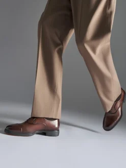 Herren Santoni – Oxford-Schnürschuh aus Kalbleder cognac