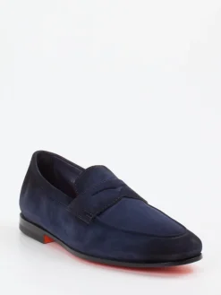 – Penny Loafer aus Veloursleder Dunkel*Santoni Online