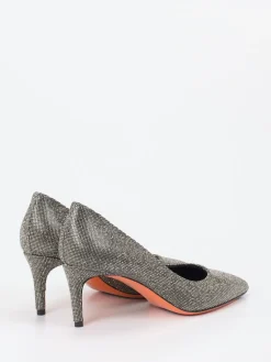 – Pumps aus Metallic-Textil in*Santoni