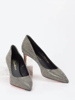 – Pumps aus Metallic-Textil in*Santoni