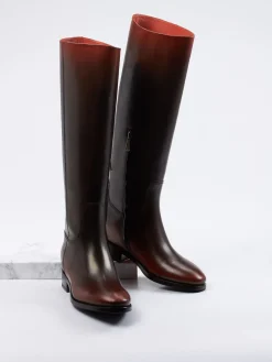 – Reitstiefel aus Kalbleder in Dunkel*Santoni Online