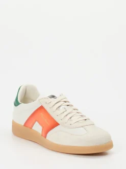 Herren Santoni – Retro-Sneaker aus Kalbleder beige-orange