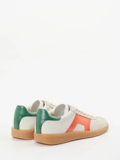 – Retro-Sneaker aus Veloursleder cremeweiß*Santoni New