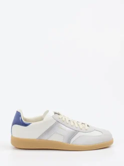 – Retro-Sneaker aus Kalbleder Offwhite*Santoni Hot