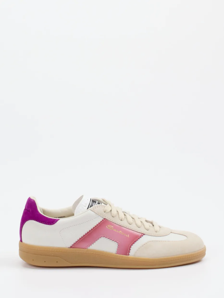 Damen Santoni – Retro-Sneaker aus Veloursleder Beige