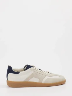 Damen Santoni – Retro-Sneaker aus Leder und Velours Beige