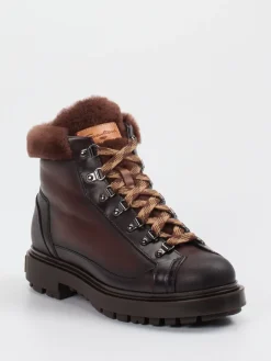 Herren Santoni – Schnürboots aus Kalbleder dunkel