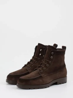 – Schnürboots aus Veloursleder Dunkel*Santoni Sale