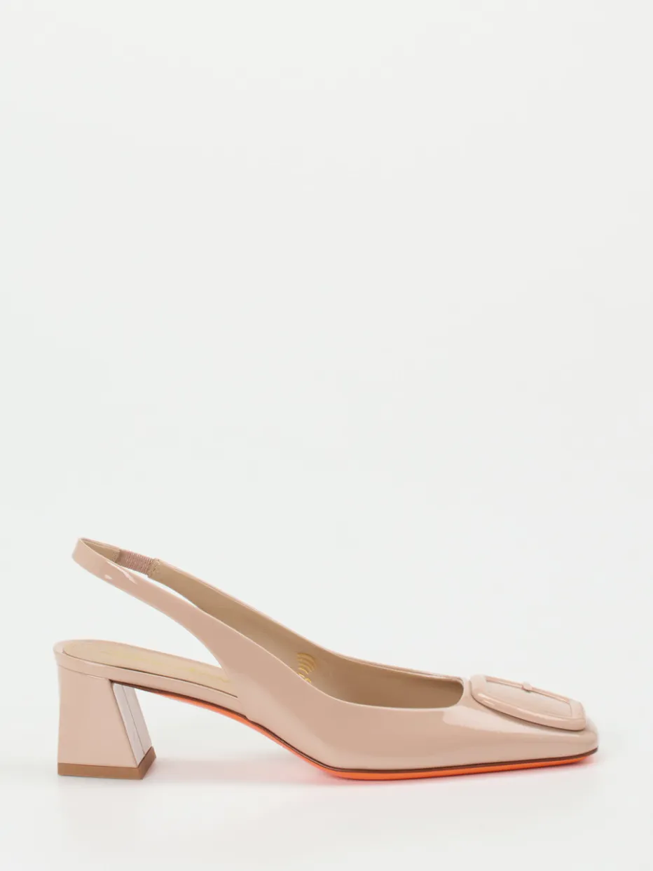 Damen Santoni – Slingpumps aus Lackleder in Rosé-