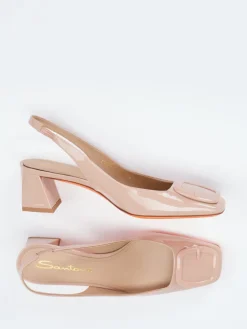 Damen Santoni – Slingpumps aus Lackleder in Rosé-