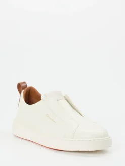 – Slip-On Sneaker aus Kalbleder creme*Santoni