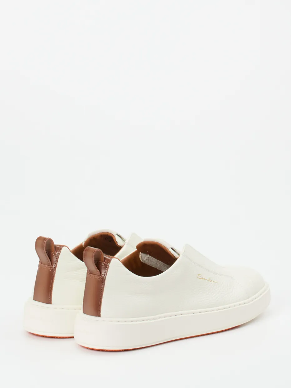 – Slip-On Sneaker aus Kalbleder creme*Santoni